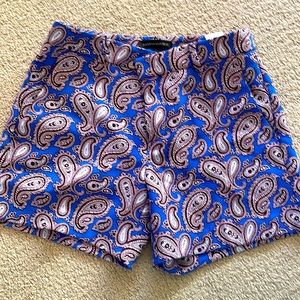 Blue paisley print shorts. Banana Republic, size 0. Like new condition